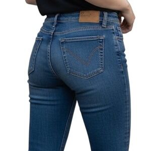 Vitamina Jeans Women's Blue Denim Bootcut Made in Italy Stretch Cotton Pants M